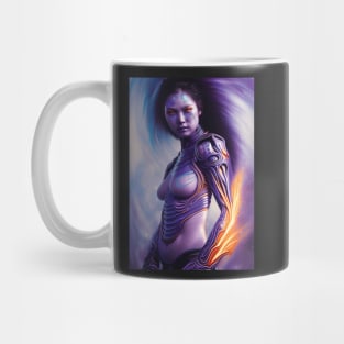 Cosmic Woman | Fantasy Concept Art | Futuristic Character Artwork | Cybernetic Girl Mug